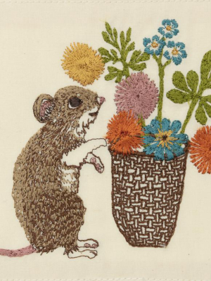 Mouse With Flowers Card