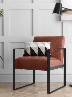 Kino Metal Arm Mixed Material Accent Chair Caramel Faux Leather - Project 62™
