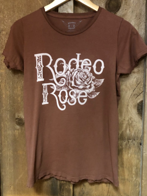 Rodeo Rose Womens Tee Rust/wht