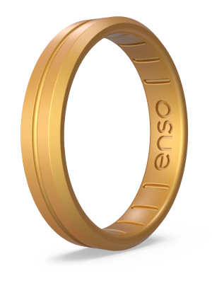 Elements Contour Thin Silicone Ring - Gold