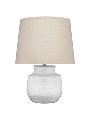 Jamie Young Small Trace Table Lamp In White Ceramic