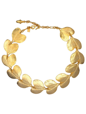 20" Satin Gold Branch And Leaf Necklace