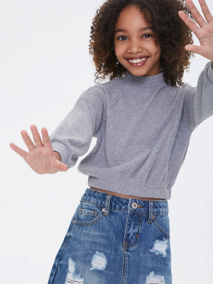 Girls Ribbed Turtleneck Top (kids)