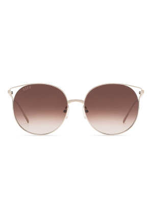 Rory - Gold + Brown Gradient Sunglasses