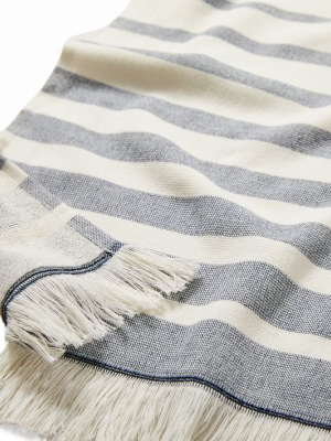 Organic Turkish Stripe Beach Towel - Midnight