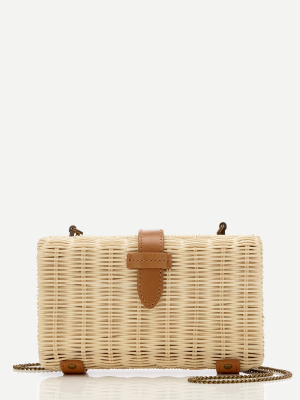 Rattan Clutch With Chain Strap