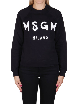 Msgm Paint Brushed Logo Sweatshirt