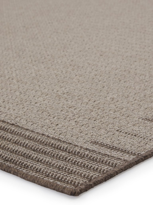 Poerava Indoor/outdoor Border Grey & Taupe Rug