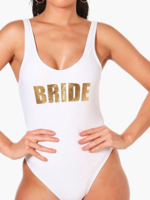 Bride - Slogan One Piece Swimsuit