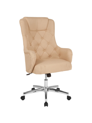 Flash Furniture Chambord Home And Office Diamond Patterned Button Tufted Upholstered High Back Office Chair