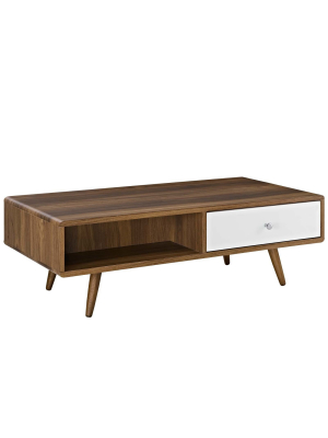 Transmit Coffee Table Walnut White - Modway