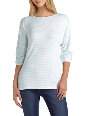 H Halston Studio Dolman Stripped Pullover