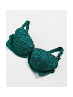 Ann Summers Sexy Lace Lingerie Set In Green / Navy