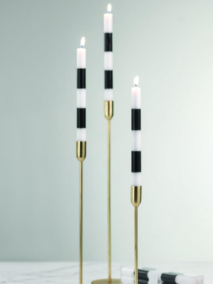 Modern & Festive Black Formal Taper Candles - Box Of 6