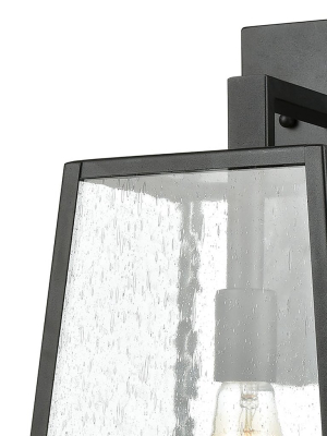 Meditterano 1-light 18 X 11 X 9 Sconce In Matte Black With Seedy Glass