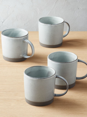 Cast Reactive Glaze White Mugs Set Of 4