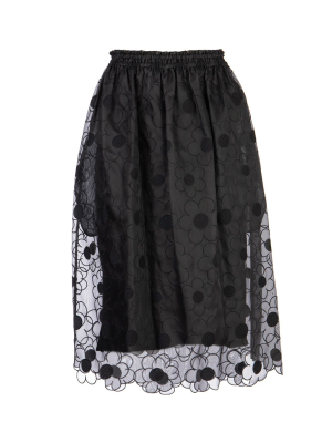 Moncler X Simone Rocha Daisy Embroidered Lace Circle Skirt