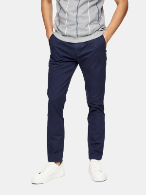 Navy Organic Cotton Slim Chinos