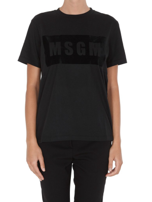 Msgm Flocked Box Logo T-shirt