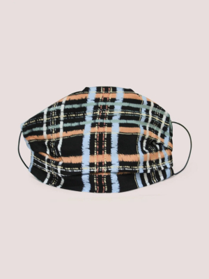 Black Check Double Layer Fabric Face Mask