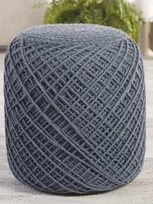 Lykke Indoor/outdoor Pouf In Slate