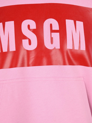 Msgm Logo Printed Hoodie