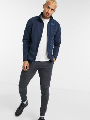 The North Face 100 Glacier Full Zip Fleece In Navy