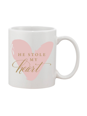 He Stole My Heart Pink Coffee Mug