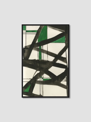 Framed Print - Abstract Green Graffiti