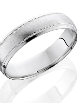 Pompeii3 10k White Gold Mens 6mm Brushed Comfort Fit Wedding Band