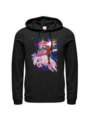 Men's Marvel Taco Deadpool On Space Unicorn Pull Over Hoodie