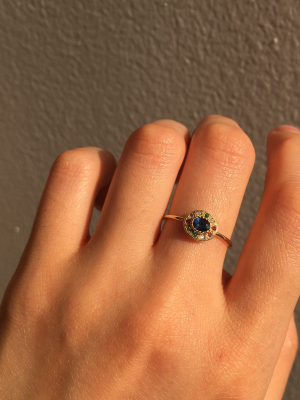 Sapphire Halo Ring