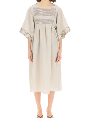 Tory Burch Embroidered Midi Caftan Dress