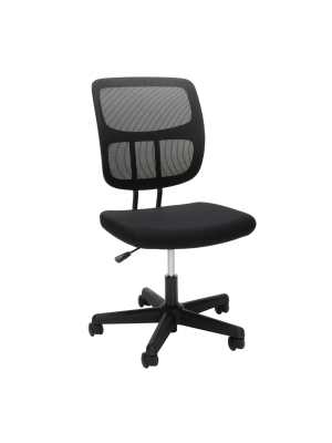 Adjustable Armless Mesh Office Chair Black - Ofm