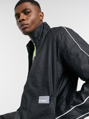 Puma Avenir Woven Track Top In Black