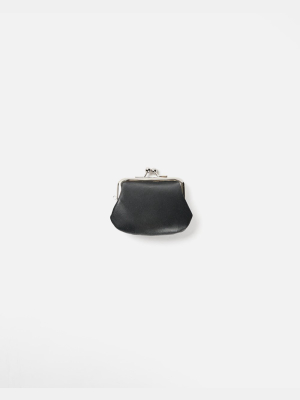 Black Leather Mini Coin Case