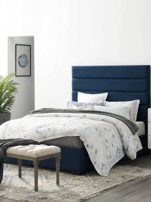 Gianna Upholstered Fabric Platform Bed Blue