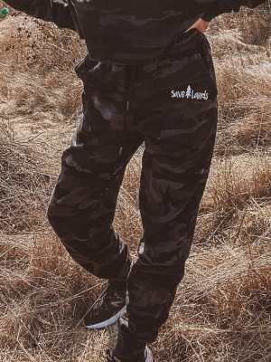 Black Camo Fleece Joggers