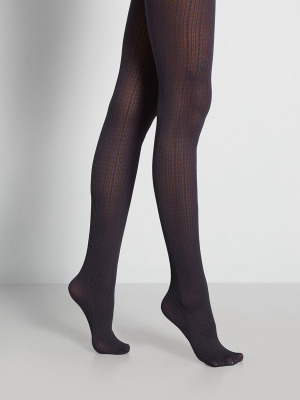 All Ablush Cable-knit Tights