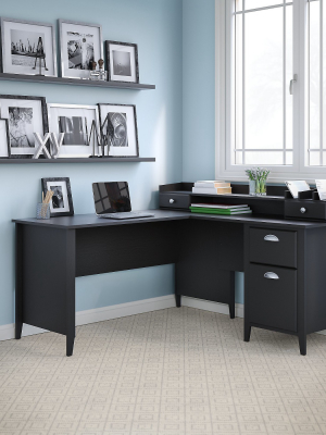 Kathy Ireland Office By Connecticut L Desk And Organizer Black - Bush Furniture