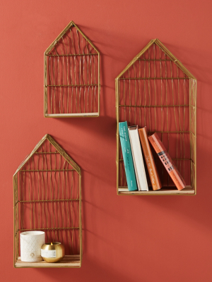 Wire House Shelves, Set Of 3
