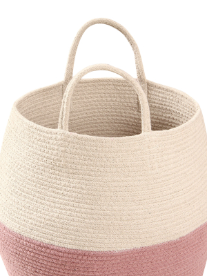 Zoco Basket In Ash Rose & Natural