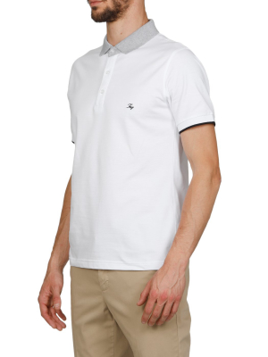 Fay Contrast Collar Polo Shirt