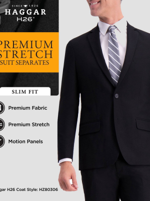 Haggar H26 Men's Slim Fit Premium Stretch Suit Jacket - Black