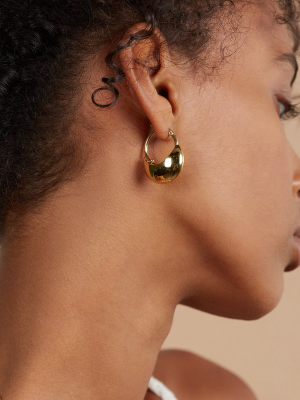 Saucer Hoops In Gold