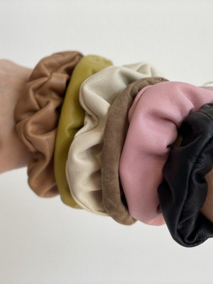 Recycled Leather Scrunchie