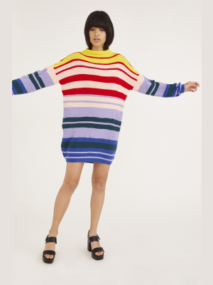 Daisy Street Striped Knit Sweater Dress