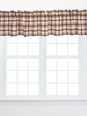 C&f Home Dunmore Plaid Cocoa Cotton Valance Window Treatment