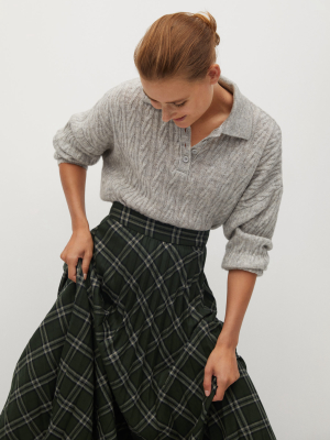 Checked Pleated Skirt