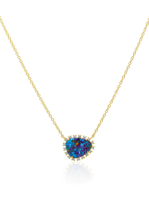 14kt Yellow Gold Opal Diamond Luxe Jasmine Necklace